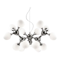 Ideal Lux - NODI kábeles csillár 15xE14/28W/230V, Ø 105 cm, fényes króm/fehér